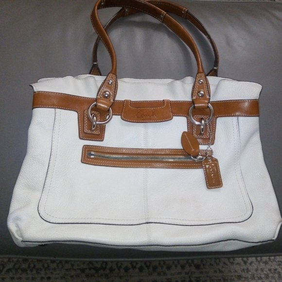 Coach Penelope Leather Top Handle Satchel Shoulder Bag w Ruffle Trim F14682 - Picture 13 of 14